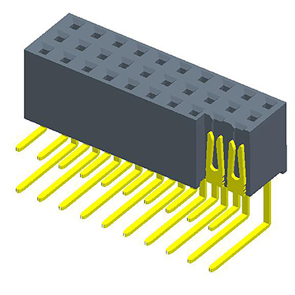2.54mmFemale Header  three Row  90° Y-type